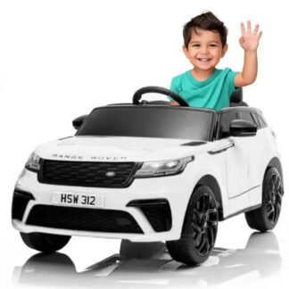 LAND ROVER VELAR BLANCO 12V, ASIENTO PLASTICO, RUEDAS PLASTICO - INDA639-AT-VELARWT